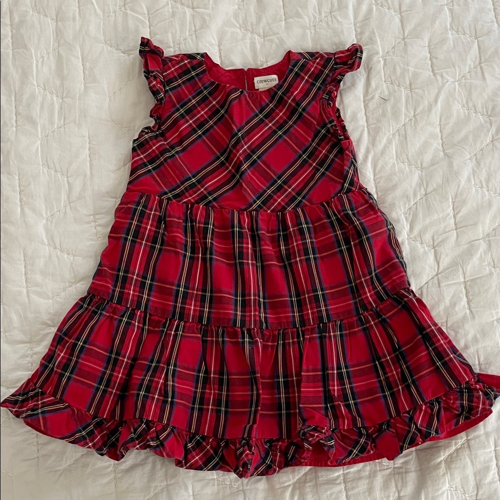 J. Crew Crew Cuts - Red Plaid Kids Dress